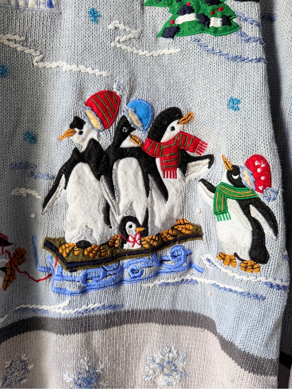 Vintage Penguin Ugly Christmas Cottage Core Sweater